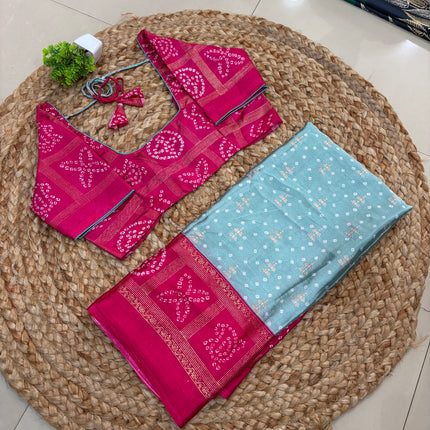 Saree With Stitched Blouse - (SIZE-38-42) -SWSB 678