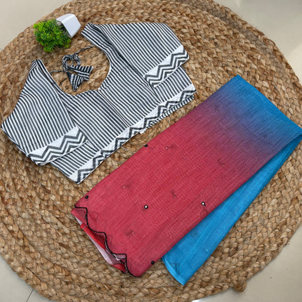 Saree With Stitched Blouse - (SIZE-36-40) - SWSB 684