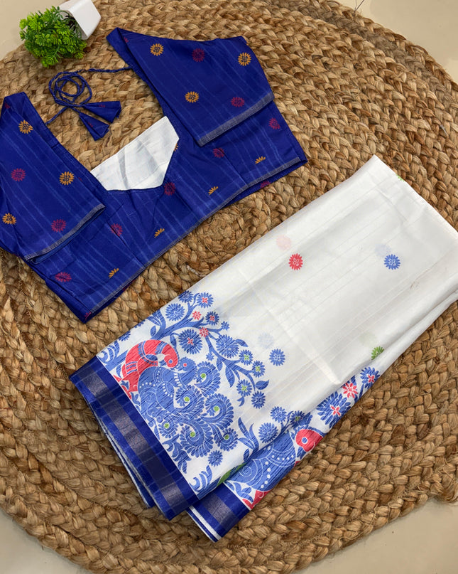 Saree With Stitched Blouse - (SIZE-34-38) - SWSB 690
