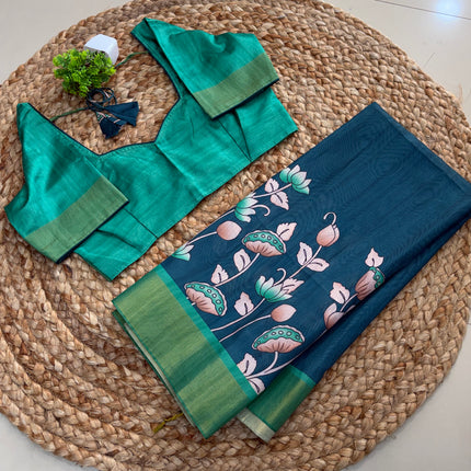 Saree With Stitched Blouse - (SIZE-38-42) -SWSB 677