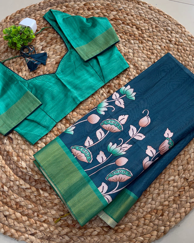 Saree With Stitched Blouse - (SIZE-38-42) -SWSB 677