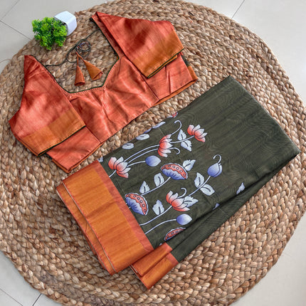 Saree With Stitched Blouse - (SIZE-38-42) - SWSB 771