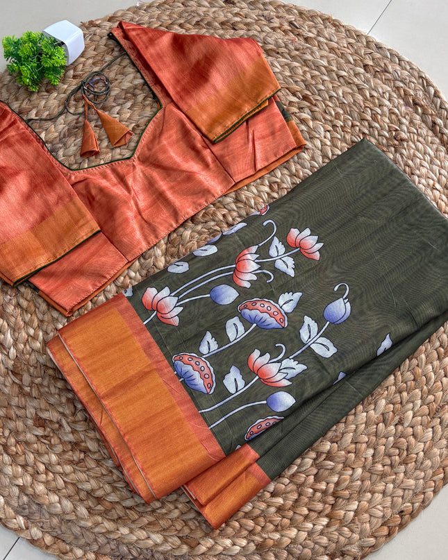 Saree With Stitched Blouse - (SIZE-38-42) - SWSB 771