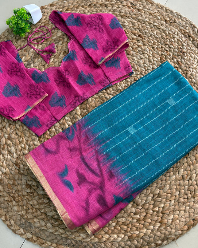 Saree With Stitched Blouse - (SIZE-36-40) - SWSB 792