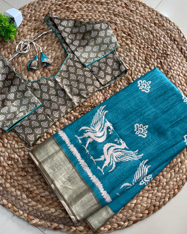 Saree With Stitched Blouse - (SIZE-38-42) - SWSB 818