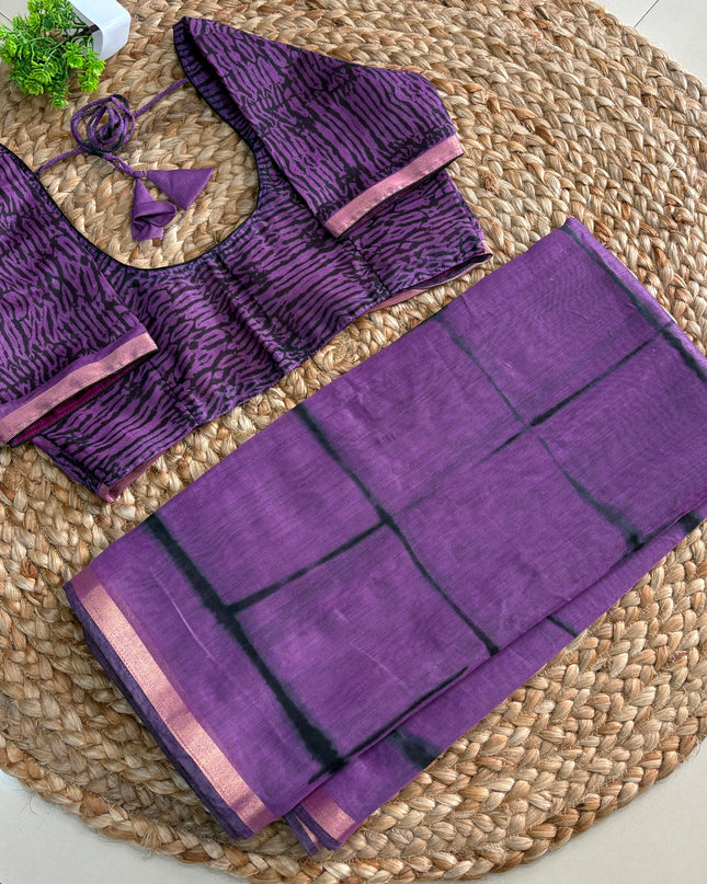 Saree With Stitched Blouse - (SIZE-40-44) - SWSB 719