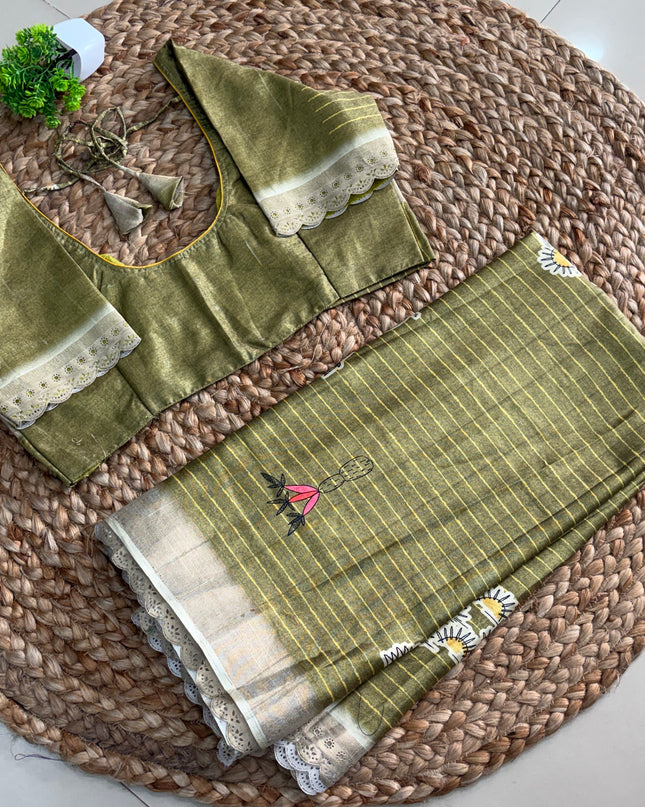 Saree With Stitched Blouse - (SIZE-36-40) - SWSB 796