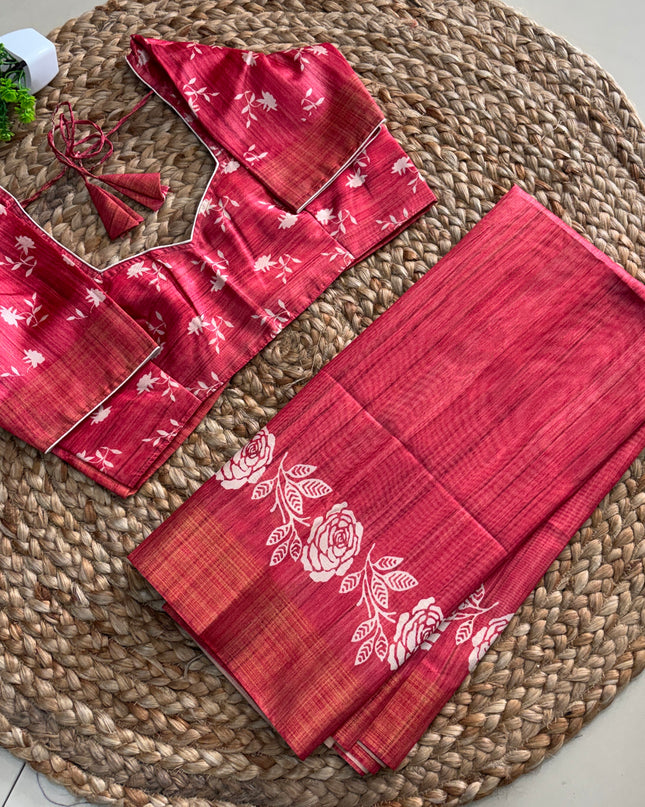 Saree With Stitched Blouse - (SIZE-36-40) - SWSB 776