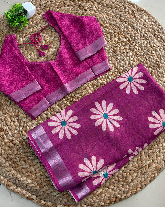 Saree With Stitched Blouse - (SIZE-34-38) - SWSB 789