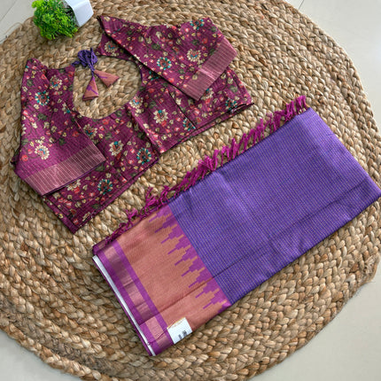 Saree With Stitched Blouse - (SIZE-40-44) - SWSB 721
