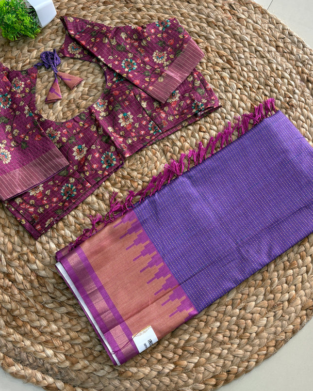 Saree With Stitched Blouse - (SIZE-40-44) - SWSB 721