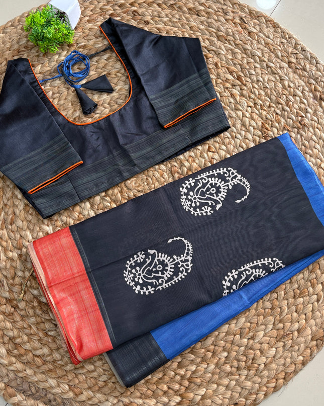 Saree With Stitched Blouse - (SIZE-36-40) - SWSB 779