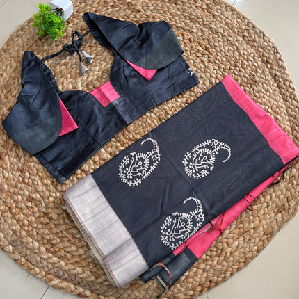 Saree With Stitched Blouse - (SIZE-38-42) - SWSB 811