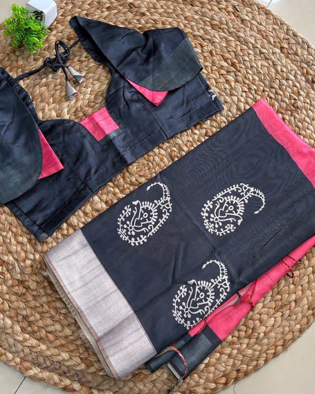 Saree With Stitched Blouse - (SIZE-38-42) - SWSB 811