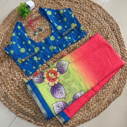 Saree With Stitched Blouse - (SIZE-36-40) - SWSB 812