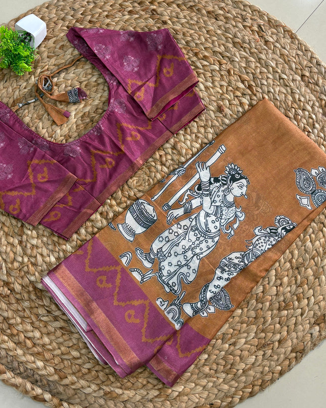 Saree With Stitched Blouse - (SIZE-36-40) - SWSB 781