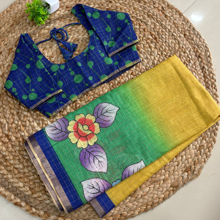 Saree With Stitched Blouse - (SIZE-34-38) - SWSB 790