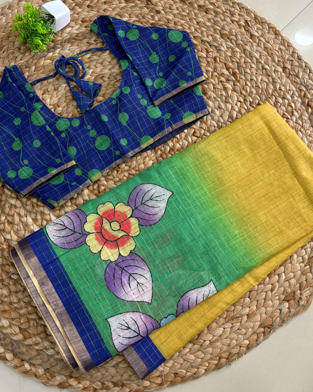 Saree With Stitched Blouse - (SIZE-34-38) - SWSB 790