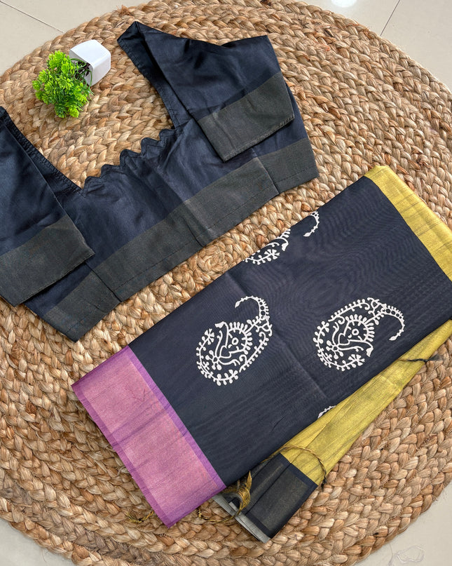 Saree With Stitched Blouse - (SIZE-38-42) - SWSB 817