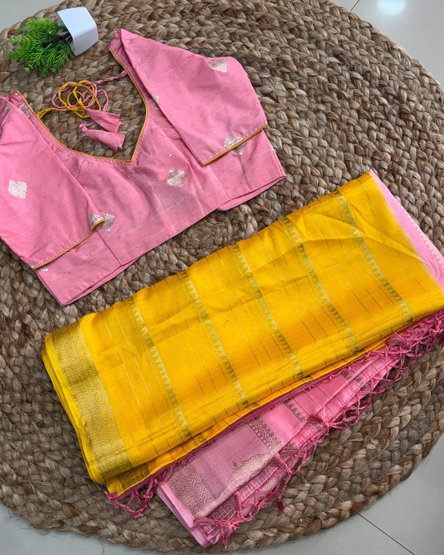 Saree With Stitched Blouse - (SIZE-36-40) - SWSB 707