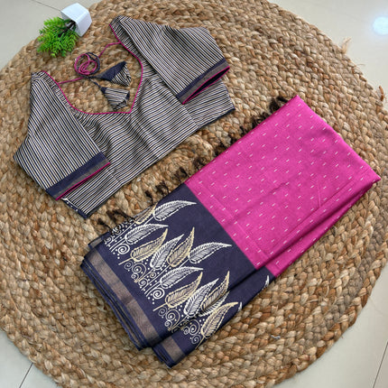 Saree With Stitched Blouse - (SIZE-36-40) - SWSB 698