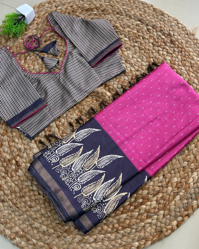 Saree With Stitched Blouse - (SIZE-36-40) - SWSB 698