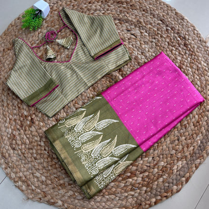 Saree With Stitched Blouse - (SIZE-36-40) - SWSB 709