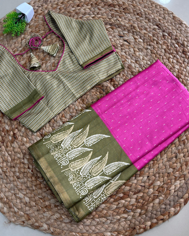 Saree With Stitched Blouse - (SIZE-36-40) - SWSB 709