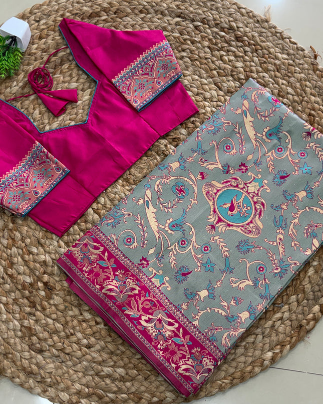 Saree With Stitched Blouse - (SIZE-36-40) - SWSB 711