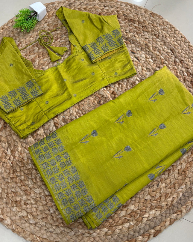 Saree With Stitched Blouse - (SIZE-40-44) - SWSB 718