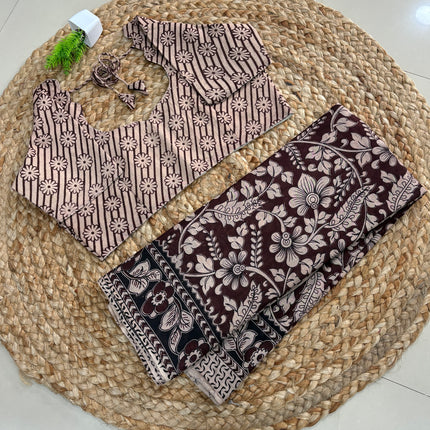 Saree With Stitched Blouse - (SIZE-40-44) - SWSB 715