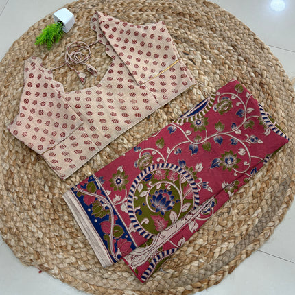 Saree With Stitched Blouse - (SIZE-40-44) - SWSB 713