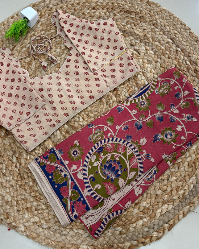 Saree With Stitched Blouse - (SIZE-40-44) - SWSB 713
