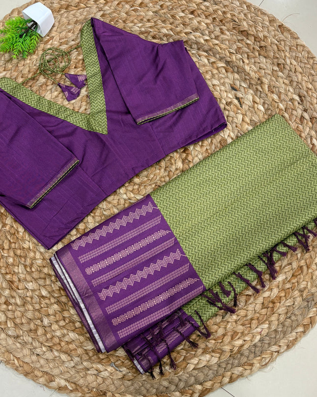 Saree With Stitched Blouse - (SIZE-40-44) - SWSB 717