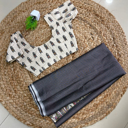 Saree With Stitched Blouse - (SIZE-32-34) - SWSB 691