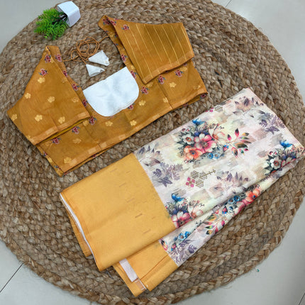 Saree With Stitched Blouse - (SIZE-40-44) - SWSB 712