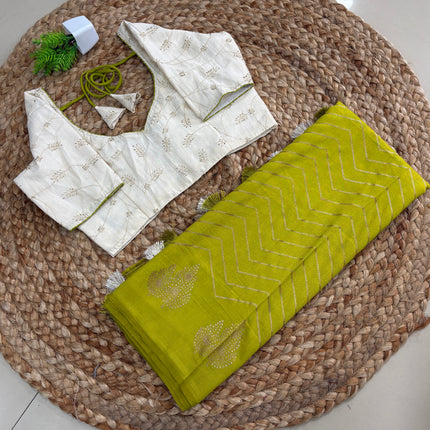 Saree With Stitched Blouse - (SIZE-34-38) - SWSB 693