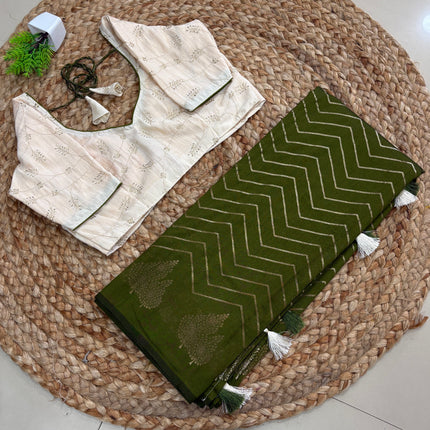 Saree With Stitched Blouse - (SIZE-34-38) - SWSB 696