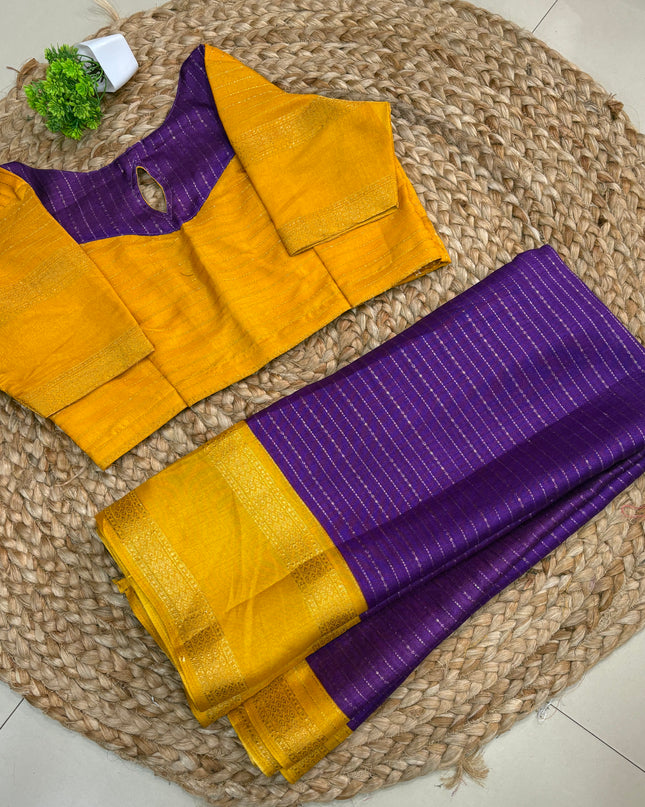 Saree With Stitched Blouse - (SIZE-38-42) - SWSB 784