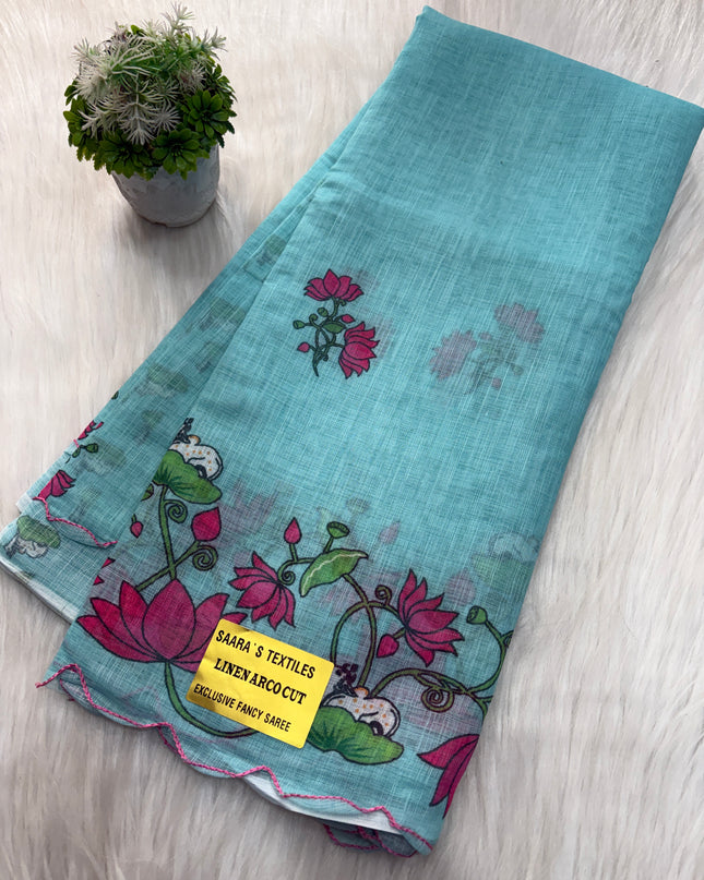 Linen Cotton Saree Offer - LCS 124