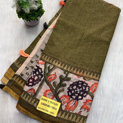 Linen Cotton Saree Offer - LCS 128