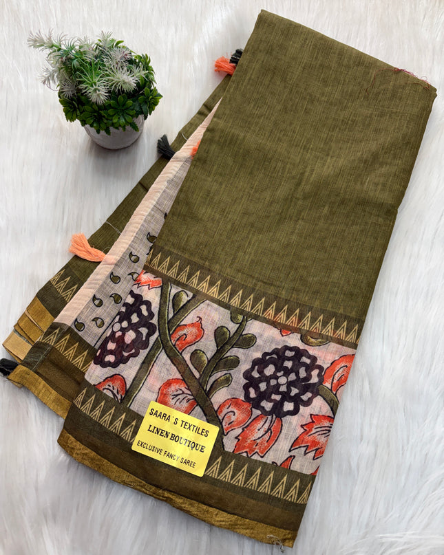 Linen Cotton Saree Offer - LCS 128