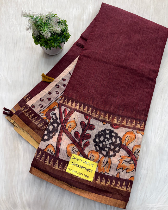 Linen Cotton Saree Offer - LCS 129