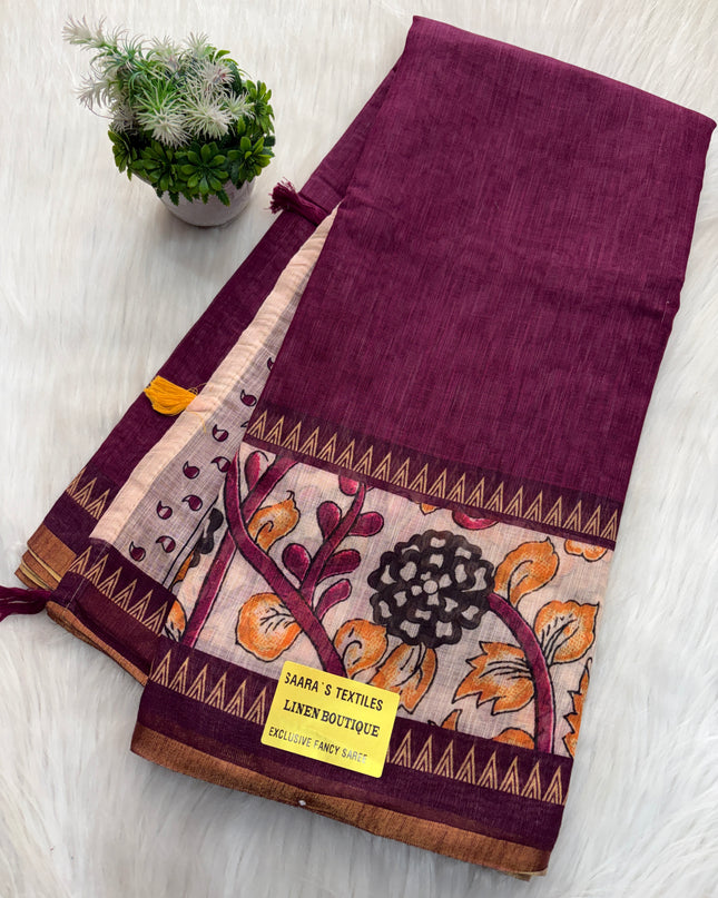 Linen Cotton Saree Offer - LCS 132