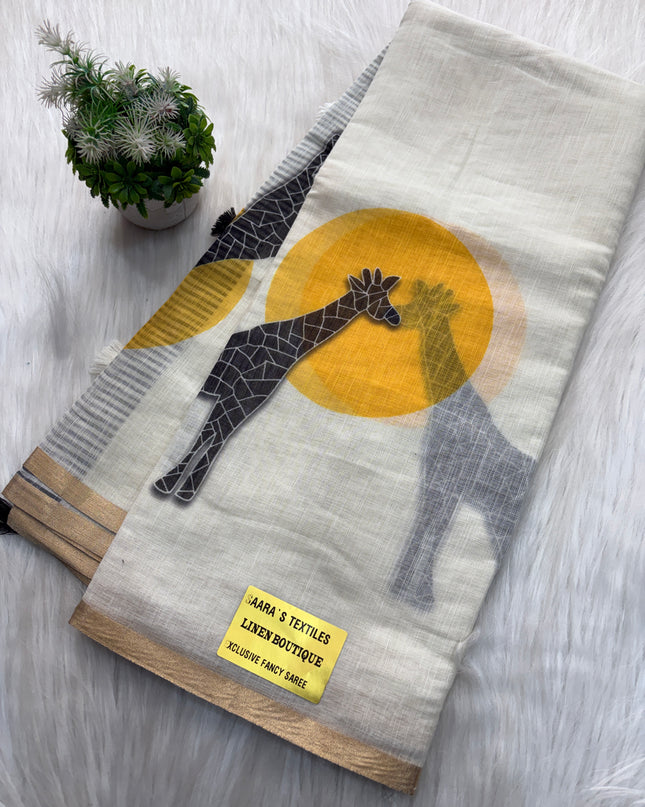 Linen Cotton Saree Offer - LCS 102