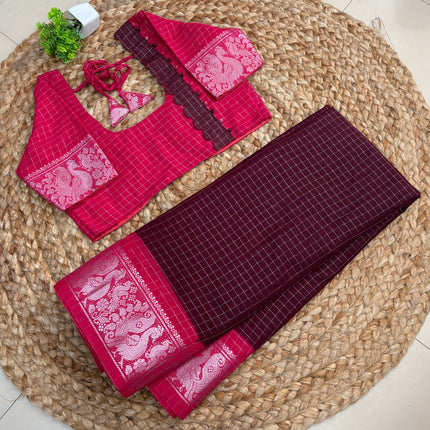 Saree with Stitched Blouse - (SIZE-36-40) - SWSB 723