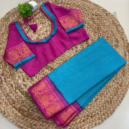 Saree with Stitched Blouse - (SIZE-40 - 44) - SWSB 725