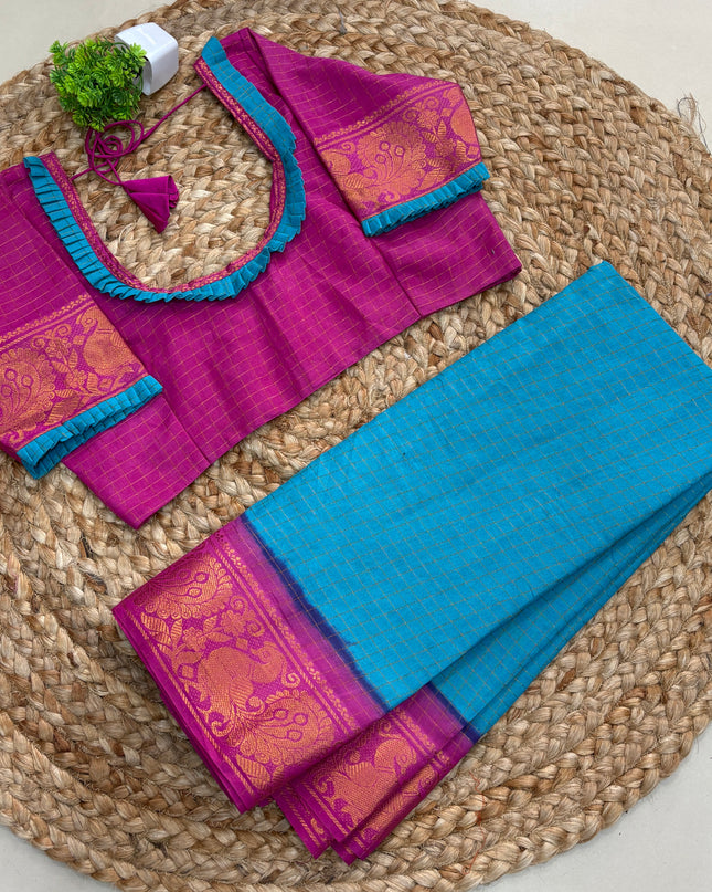 Saree with Stitched Blouse - (SIZE-40 - 44) - SWSB 725