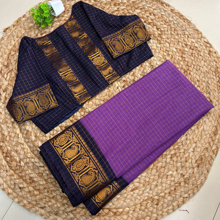 Saree with Stitched Blouse - (SIZE-40 -44) - SWSB 726