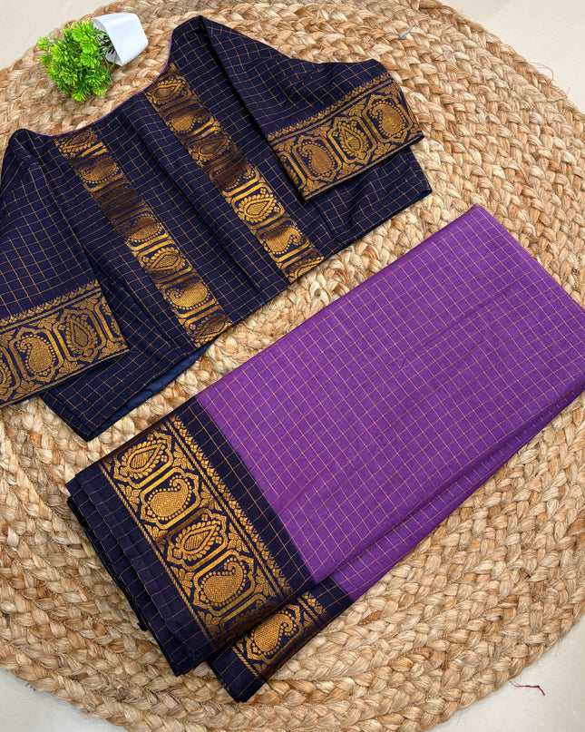 Saree with Stitched Blouse - (SIZE-40 -44) - SWSB 726
